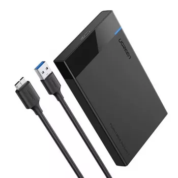 Ārējais HDD/SSD korpuss UGREEN 30848 Melns 2.5 collu, USB 3.0, SATA I/II/III, līdz 10 TB, 5 Gbit/s