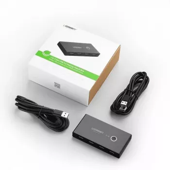 USB centrmezgls UGREEN 30767 — 6 portu USB 2.0 centrmezgls, 1,5 m kabelis, 5 V/2 A, melns