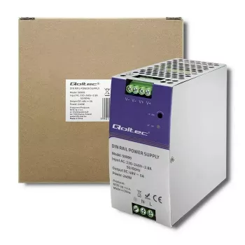 DIN sliedes barošanas bloks QOLTEC 50999, 240W, 48V DC, 5A