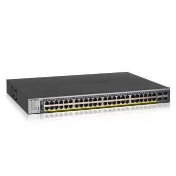 NETGEAR GS752TP-300EUS tīkla slēdzis, pārvaldīts L2/L3/L4, Gigabit Ethernet (10/100/1000), Power over Ethernet (PoE), 1U, melns