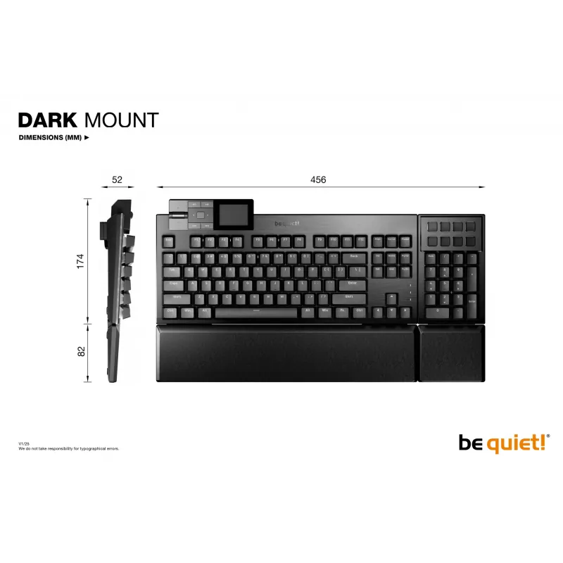 be quiet! Dark Mount Silent Tactile US ANSI tastatūra Gaming USB QWERTY US English Melna