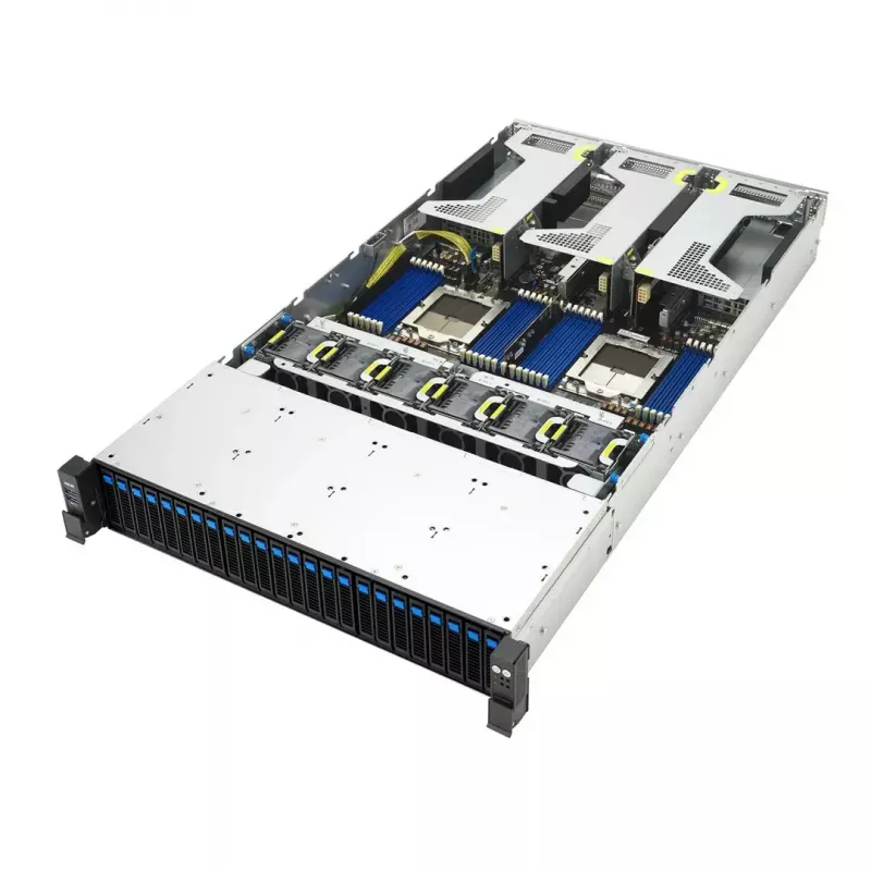 Servera platforma ASUS RS720A-E13-RS24G 2U AMD, 24x 2.5 collu sloti, 2x SP5 CPU, 24 DIMM DDR5, 3 TB max, Aspeed AST2600