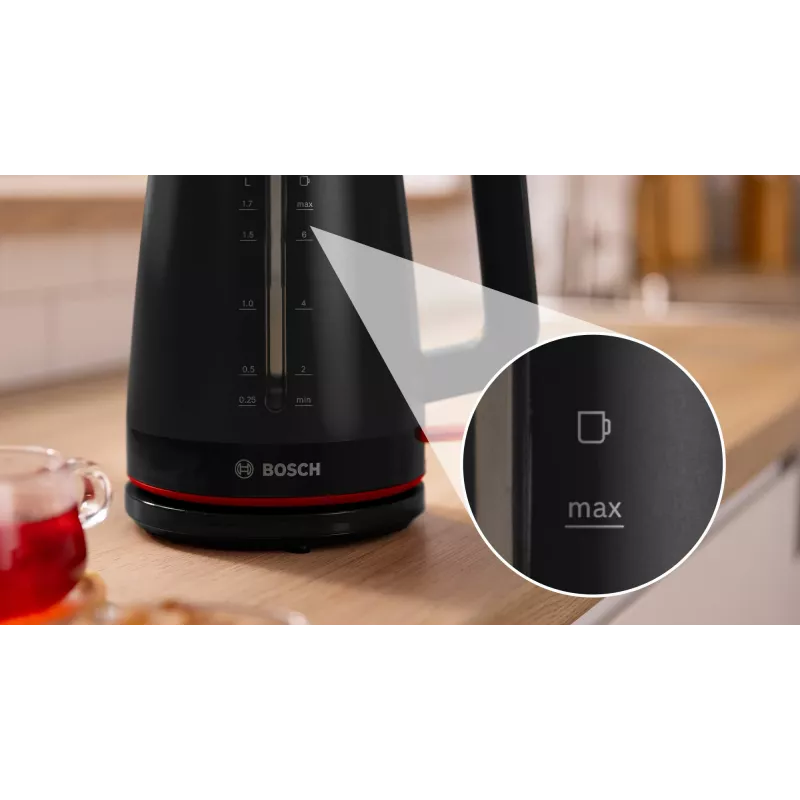 Elektriskā tējkanna Bosch MyMoment TWK3M123 — 1.7 L, 2400 W, melna
