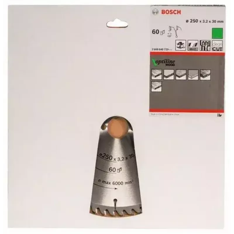 Zāģa asmens ripzāģim Bosch 2 608 640 729 25 cm, urbums 30 mm