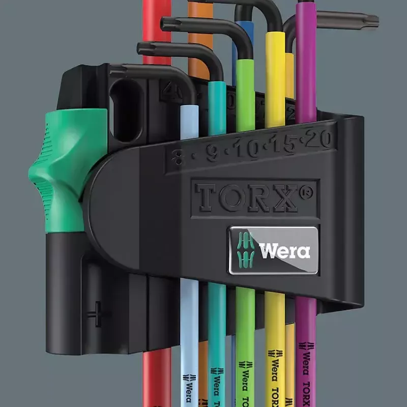 L-veida Torx atslēgu komplekts Wera 967/9 TX BO (TX8–TX40)