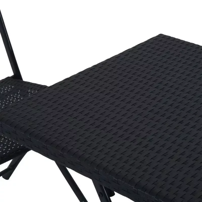 Dārza mēbeļu komplekts Extralink L-0201P — 2 krēsli un melns galds