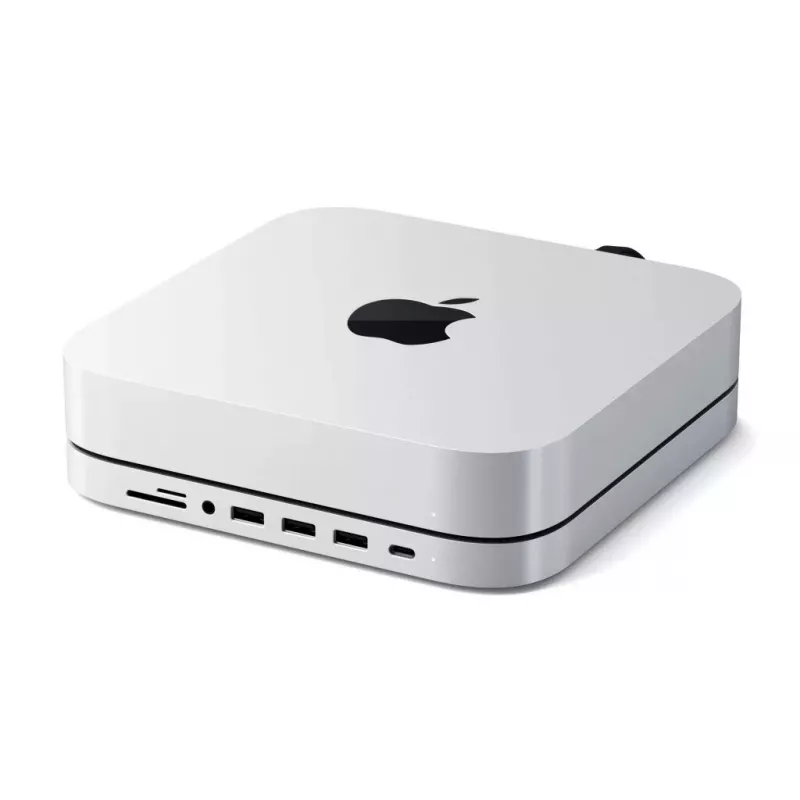 Satechi alumīnija statīvs un centrmezgls Mac mini, kosmosa pelēkā krāsā