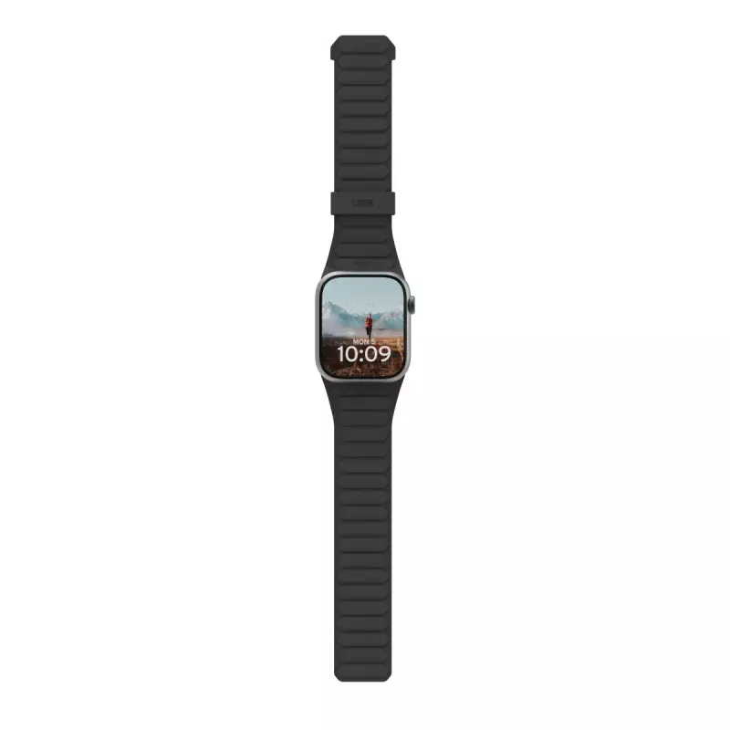 Urban Armor Gear Pathfinder silikona siksniņa Apple Watch, melna/titāna