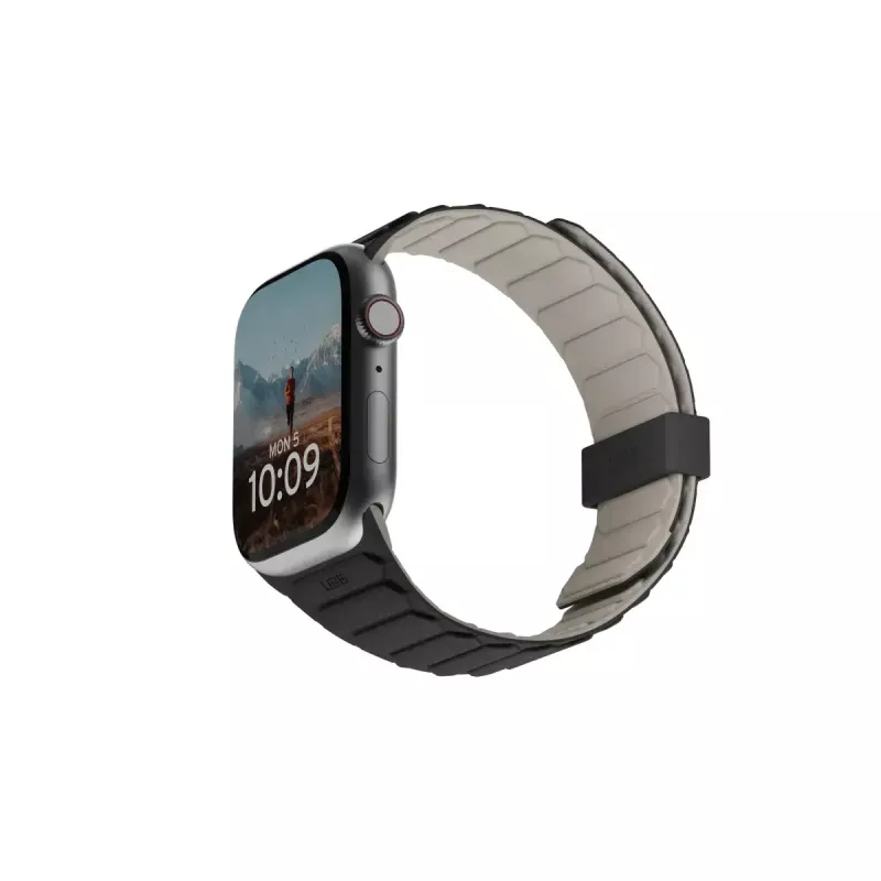 Urban Armor Gear Pathfinder silikona siksniņa Apple Watch, melna/titāna