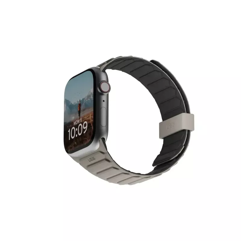 Urban Armor Gear Pathfinder silikona siksniņa Apple Watch, melna/titāna