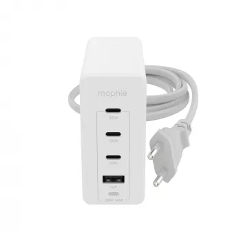 mophie Speedport 120 sienas lādētājs – 120W GaN USB-C PD HUB (3x USB-C + 1x USB-A) balts, EU