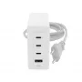 mophie Speedport 120 sienas lādētājs – 120W GaN USB-C PD HUB (3x USB-C + 1x USB-A) balts, EU