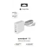 mophie Speedport 120 sienas lādētājs – 120W GaN USB-C PD HUB (3x USB-C + 1x USB-A) balts, EU