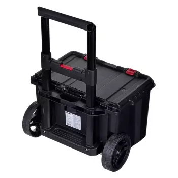 Keter 250927 — 3 gabalu krāvēju uzglabāšanas kastes ar riteņiem un slēdzeni, 525×694×411 mm, melnas