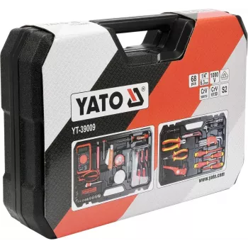 Mehāniķu instrumentu komplekts Yato YT-39009 — 68 daļas, 1/4 collas piedziņa, melns futrālis