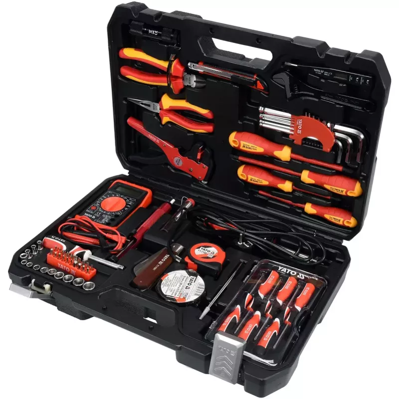 Mehāniķu instrumentu komplekts Yato YT-39009 — 68 daļas, 1/4 collas piedziņa, melns futrālis