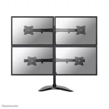 Neomounts NM-D335D4BLACK Monitoru statīvs 10-27 collas, Skava/Stāvošs/Caurums, 8 kg, 100 x 100 mm, Melns