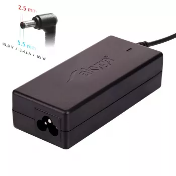 Akyga AK-ND-01 klēpjdatora barošanas adapteris 19 V / 3,42 A, 65 W, 5,5 x 2,5 mm spraudnis, paredzēts Asus / Toshiba / Lenovo