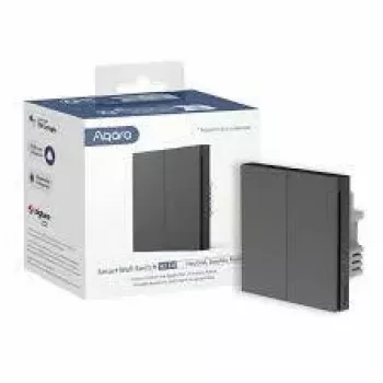 AQARA Smart Wall Switch H1 EU (ar neitrālo vadu, dubultā svira) WS-EUK04-G, Pelēks - Zigbee sienas slēdzis ar dubulto releju