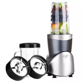 Galda blenderis Adler AD 4084 Smoothie Set — 500 W (maks. 1200 W), 0,7 L stikla trauks, noņemama bļoda, melns