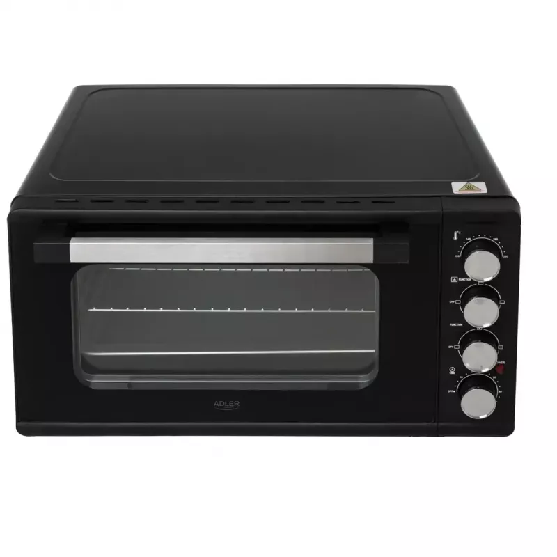 Mini krāsns Adler AD 6030 — 30 L / 1500 W, mehāniskais taimeris, rotisserie, 230°C, brīvi stāvoša, melna