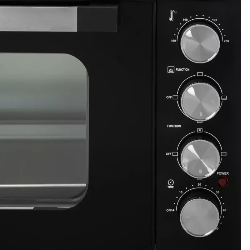 Mini krāsns Adler AD 6030 — 30 L / 1500 W, mehāniskais taimeris, rotisserie, 230°C, brīvi stāvoša, melna