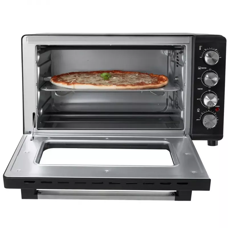 Mini krāsns Adler AD 6030 — 30 L / 1500 W, mehāniskais taimeris, rotisserie, 230°C, brīvi stāvoša, melna