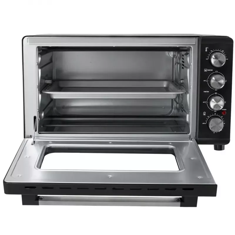 Mini krāsns Adler AD 6030 — 30 L / 1500 W, mehāniskais taimeris, rotisserie, 230°C, brīvi stāvoša, melna
