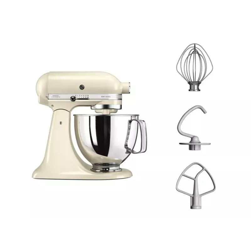 Planētas mikseris KITCHENAID 5KSM125EAC — 300 W, 4.8 L bļoda, 10 ātrumi, krēmkrāsas