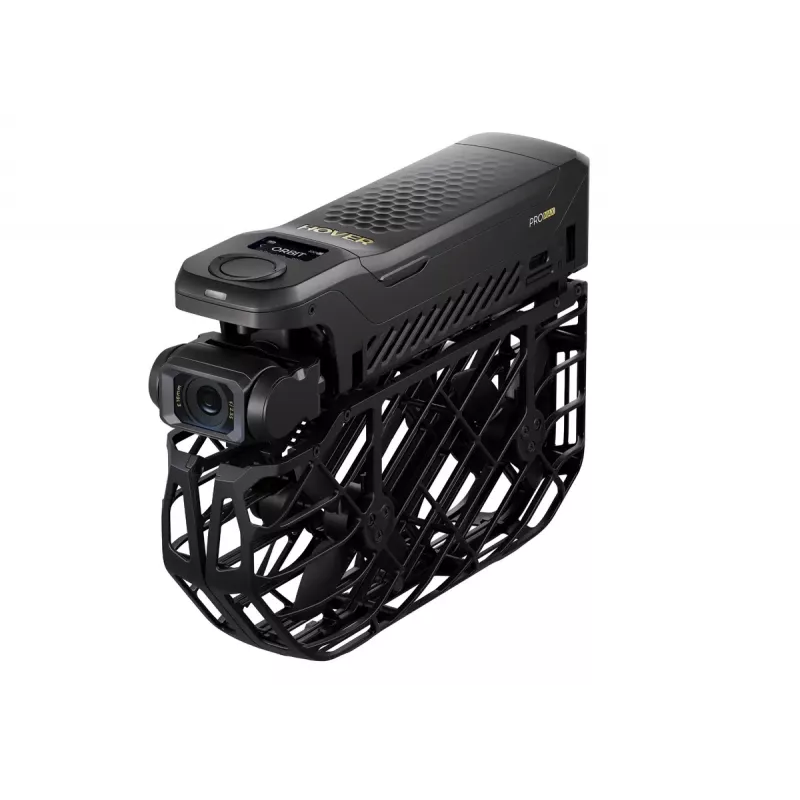 Drons HOVERAir X1 ProMax — 4 rotori, 48 MP kamera, 7680×4320 video, 16.6 m/s, 1000 m darbības rādiuss, 1920 mAh, 64 GB iekšējā atmiņa, Melns