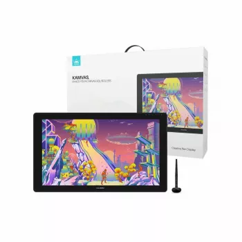 Huion Kamvas 24 Plus GS2402 grafiskā planšete ar displeju, 23,8 collu QHD IPS 2560x1440, 16:9, 140 % sRGB, 8192 spiediena līmeņi, 5080 LPI, USB-C, melna
