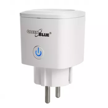 Wi‑Fi attālināti vadāma kontaktligzda GreenBlue GB720F, F tipa spraudnis, maksimālā slodze 2x16A (3680W), balta