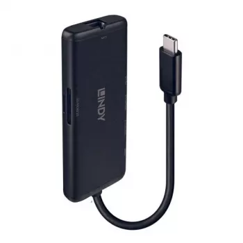 Lindy DST-Mini USB-C miniatūra klēpjdatora dokstacija ar 4K atbalstu un 100W caurlaides uzlādi
