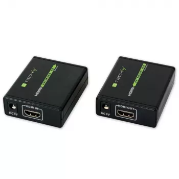 AV raidītājs un uztvērējs TECHLY IDATA EXT-E70 — HDMI pagarinātājs pa Cat6/6a/7, Full HD 1920×1080, 60 m, 10.2 Gbit/s, HDCP, melns