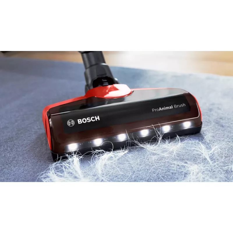 Bosch BBS711ANM bezvadu slotas putekļsūcējs, sauss, bez maisa, 0.3 L, melns/sarkans/nerūsējošs tērauds