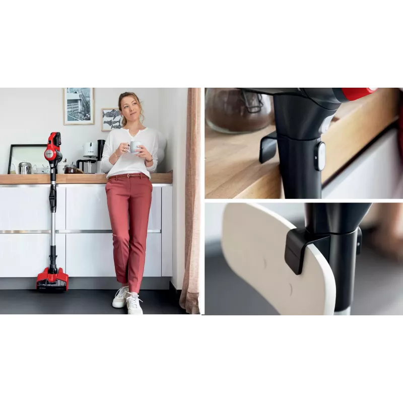 Bosch BBS711ANM bezvadu slotas putekļsūcējs, sauss, bez maisa, 0.3 L, melns/sarkans/nerūsējošs tērauds