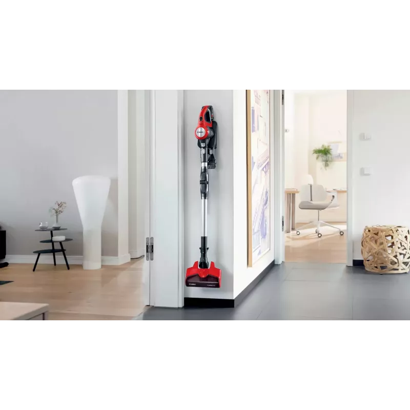 Bosch BBS711ANM bezvadu slotas putekļsūcējs, sauss, bez maisa, 0.3 L, melns/sarkans/nerūsējošs tērauds