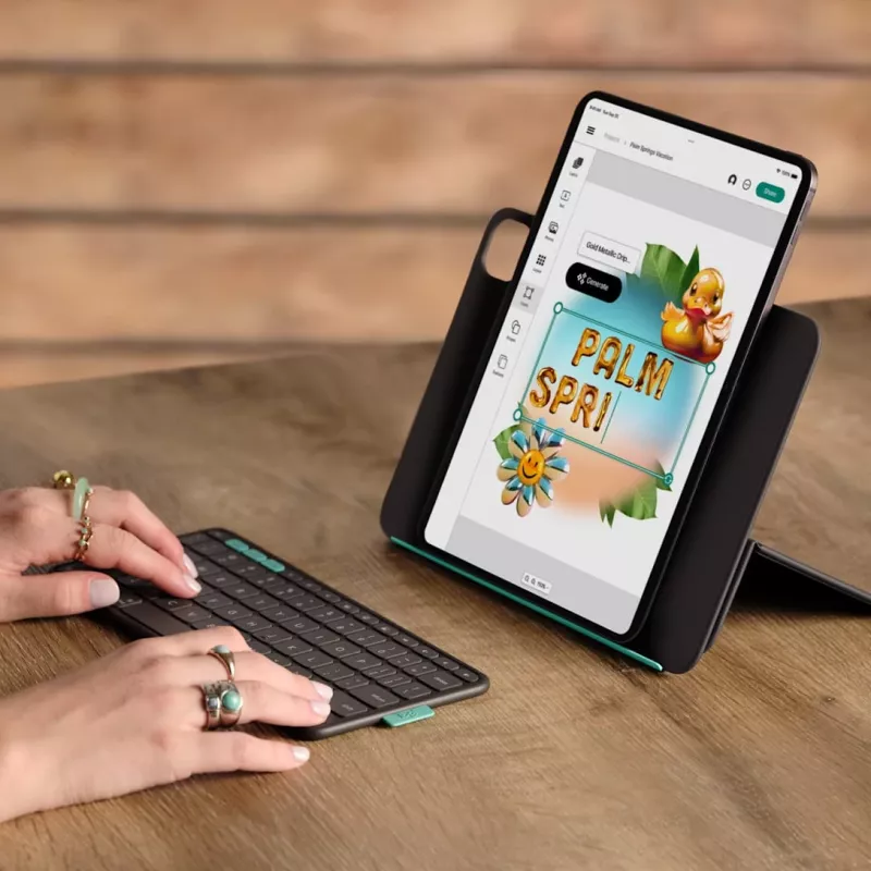 LOGITECH Flip Folio Graphite - iPad Pro 11 inch (M4), iPad Air 11 inch (M2 & M3), iPad Air (5. paaudze) - QWERTY UK