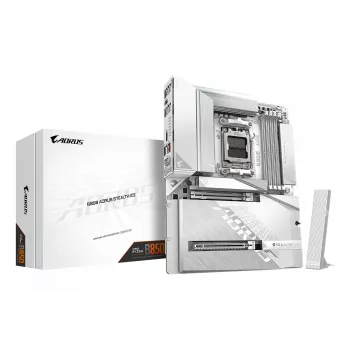 GIGABYTE B850 AORUS STEALTH ICE ATX mātesplate AMD Socket AM5 — B850, 14+2+2 VRM, DDR5 līdz 8200MHz (OC), 2×PCIe5, 2×PCIe4 M.2, Wi‑Fi 7, 5GbE