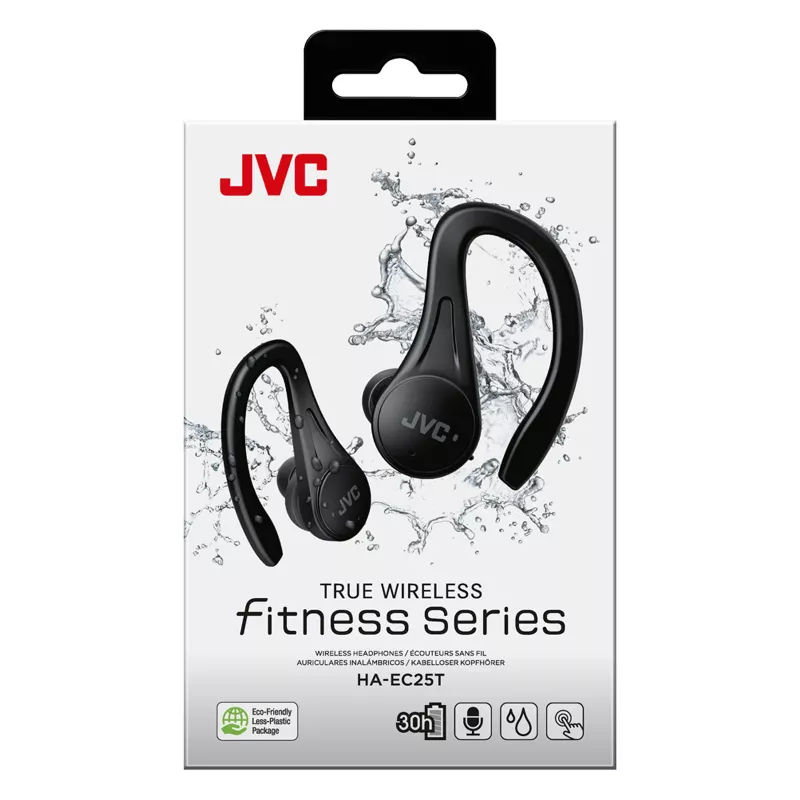 JVC Sports TWS Black, True Wireless Stereo (TWS) austiņas, 20 - 20000 Hz, Zvani/Mūzika, 6.8 g, Melnas