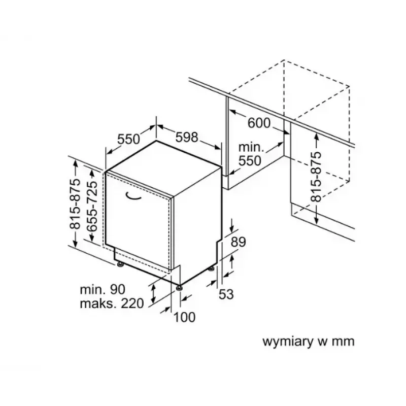 Iebūvējamā trauku mazgājamā mašīna Bosch Serie 4 SMV4HVX11E — 14 komplekti, pilna izmēra 60 cm, energoefektivitātes klase C