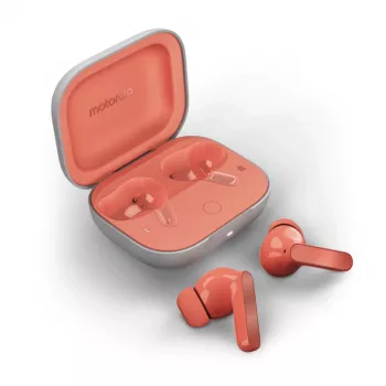 Bezvadu Iekšauss Ausiņas Motorola Moto Buds — Koraļļu, Bluetooth 5.3, ANC, Dolby Atmos, 9 h atskaņošana (42 h ar maciņu)