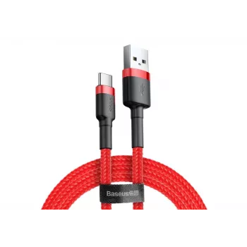 BASEUS Cafule ātrās uzlādes kabelis - USB Type-A uz Type-C 2A - 2m - Sarkans (Nylon)