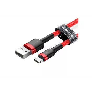 BASEUS Cafule ātrās uzlādes kabelis - USB Type-A uz Type-C 2A - 2m - Sarkans (Nylon)