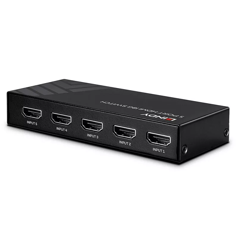 Lindy 38233 5 portu HDMI 2.0 18G slēdzis, 5x HDMI, galda
