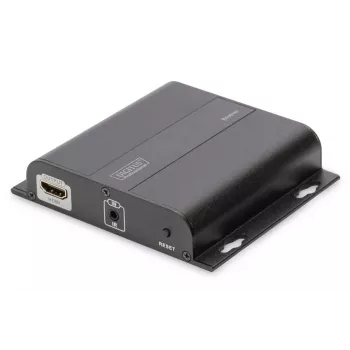 DIGITUS HDMI pagarinātājs 4K caur IP, uztvērēja vienība caur tīkla kabeli (CAT 5/5e/6/7), 4K2K/30Hz, melns