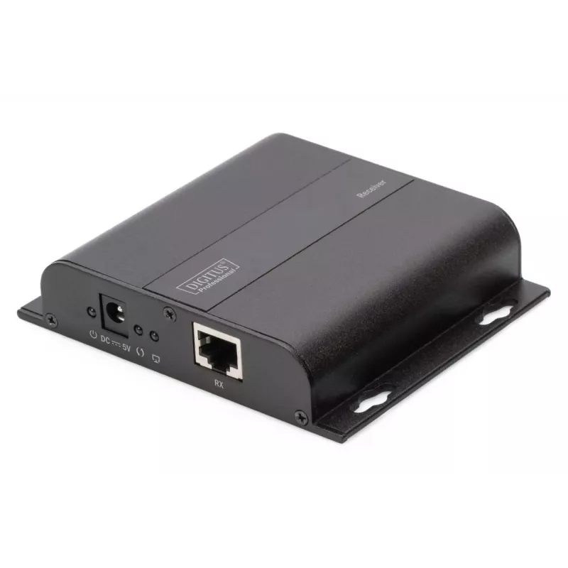 DIGITUS HDMI pagarinātājs 4K caur IP, uztvērēja vienība caur tīkla kabeli (CAT 5/5e/6/7), 4K2K/30Hz, melns