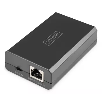 DIGITUS Gigabit Ethernet PoE Sadalītājs 802.3af/at/bt Izeja: 12V/4.25A 24V/2.125A 51W