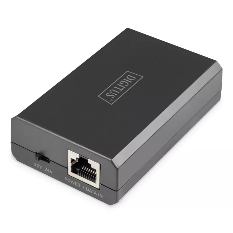 DIGITUS Gigabit Ethernet PoE Sadalītājs 802.3af/at/bt Izeja: 12V/4.25A 24V/2.125A 51W