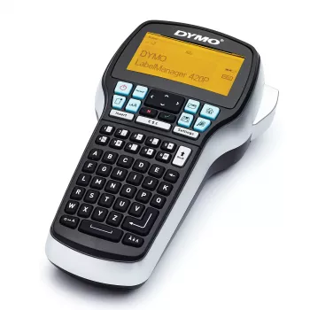 DYMO LabelManager 420P portatīvais etiķešu printeris ar uzlādējamu akumulatoru, ABC tastatūru, 4 D1 lentes ruļļiem un somu